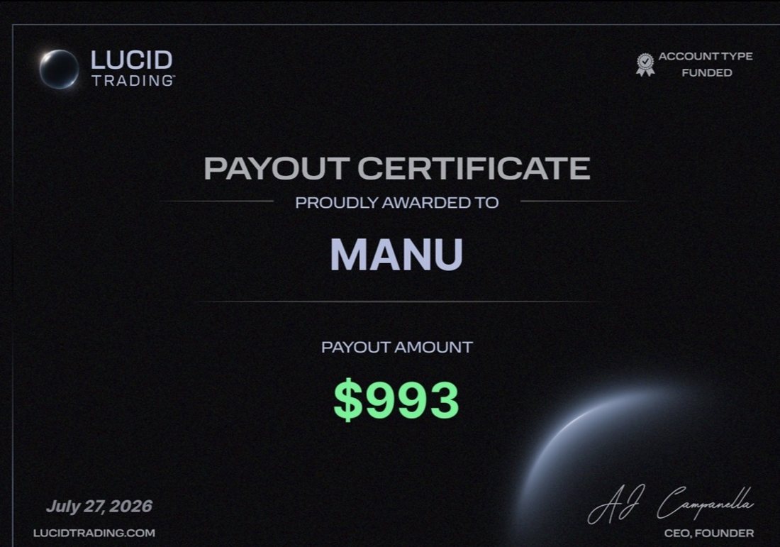 Certificado de payout de $993, 27 jul 2026